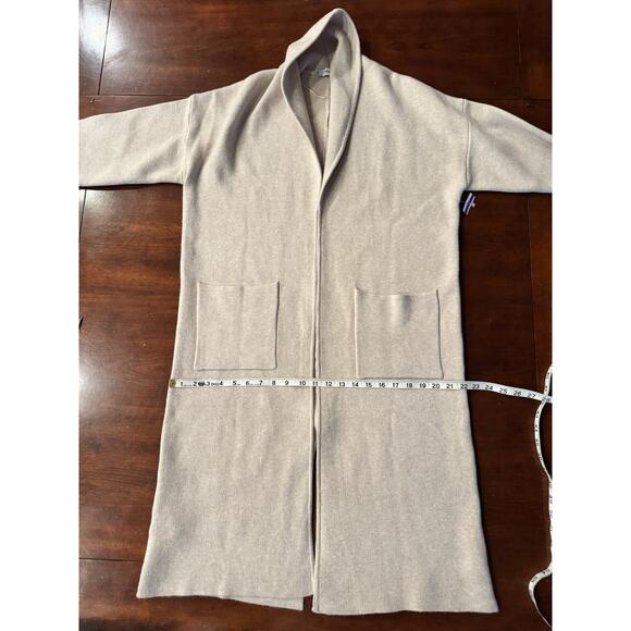 NWOT MANGO Ringo Cozy Gorpcore Oversized Knitted Open Front Coat Beige Sz Small - Picture 8 of 10